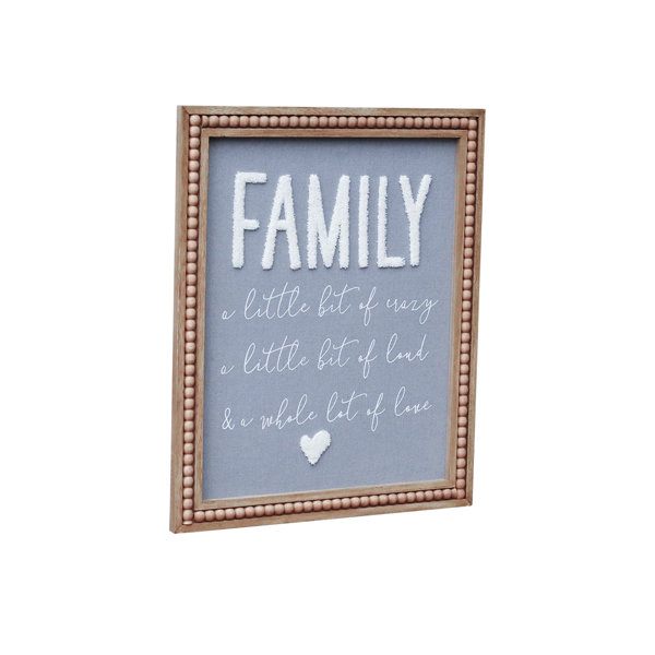 Dakota Fields Family Wall Hanging Sign with Natural Wood Bead Wall
